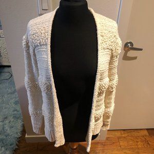 Madewell Cream Textured Open Cardigan